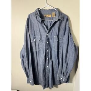 Vintage Big Mac Workwear Denim Men's Button Up Shirt Size XXL